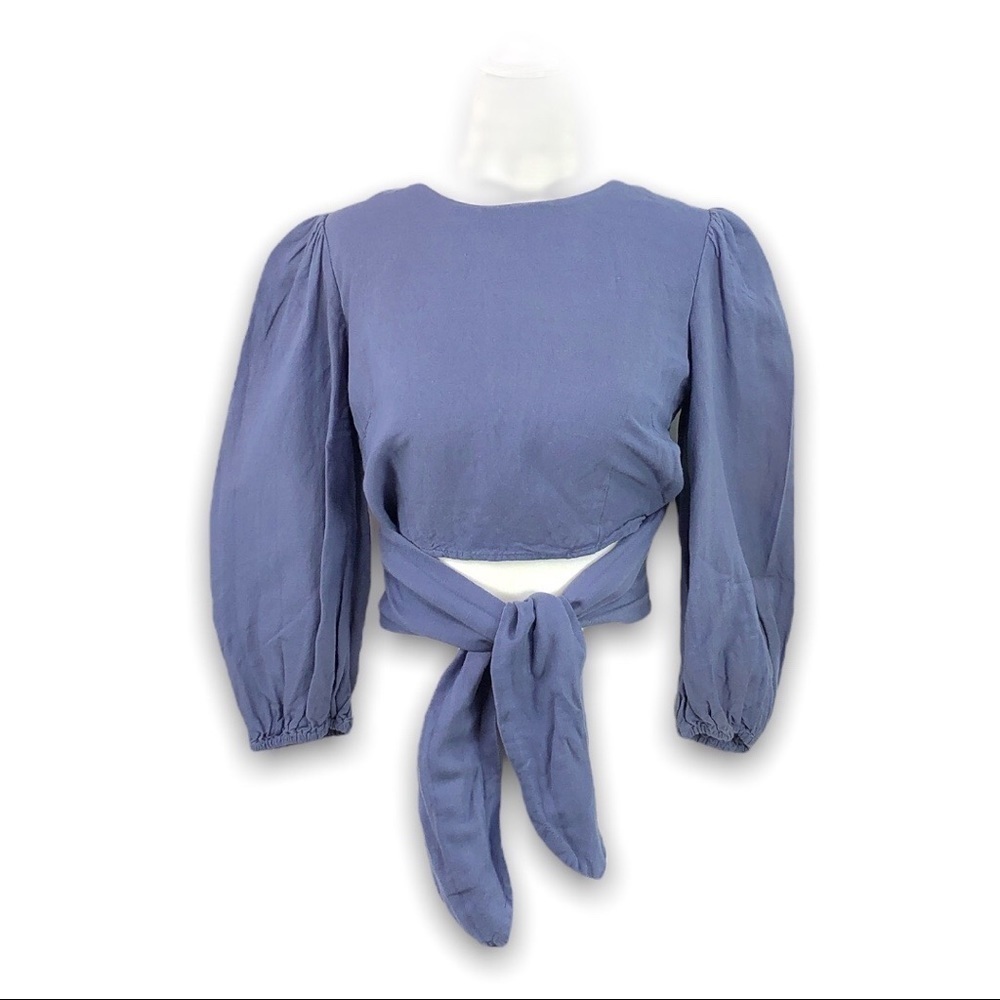 Revolve Capulet - Anais Wrap Crop Top Vintage Blue - Small